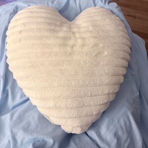 Heart-Shaped White Pillow